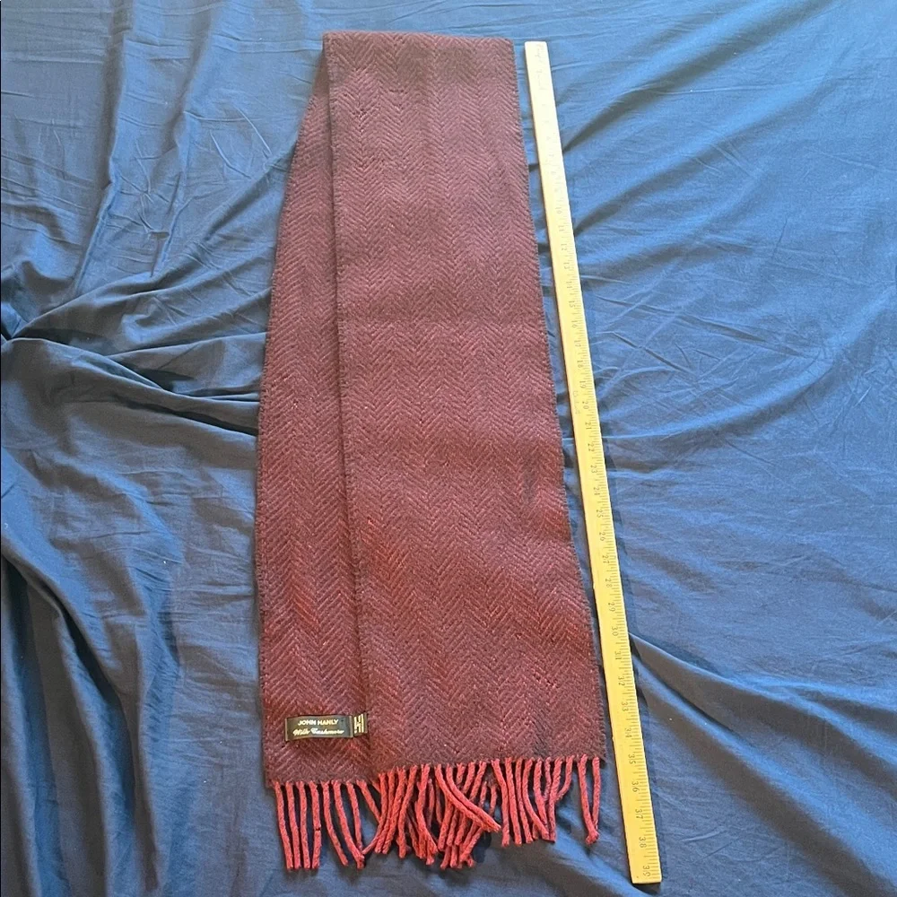 100% Natural Fibers Merino Wool & Cashmere Blend John Hanly Men’s Scarf Burgundy